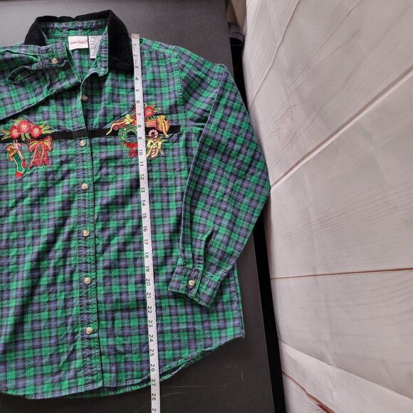 Vintage Bobbie Brooks Plaid Christmas Holiday Button-Down, Women’s M, Flannel - Picture 7 of 7